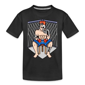 Combattant d’arts martiaux Combattant assis Demi-squelette - T-shirt bio Premium Enfant - noir - Devant