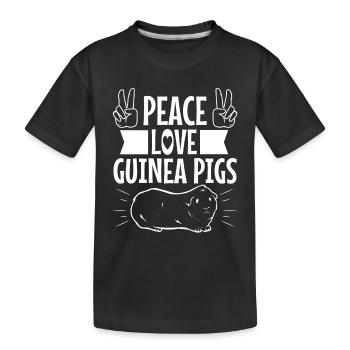 La paix aime les cobayes - T-shirt bio Premium Enfant - noir - Devant