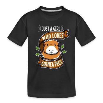 Just A Girl Who Love Guinea Pigs - Kids' Premium Organic T-Shirt - black - Front