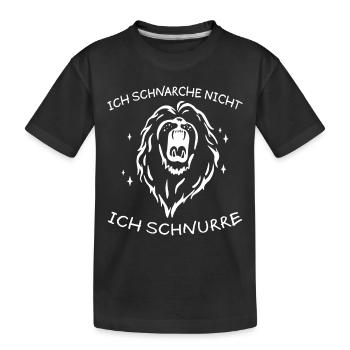 Schnurren Löwe Lustiger Spruch Schlafen Geschenk - Kinder Premium Bio T-Shirt - Schwarz - Vorne