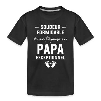 Soudeur formidable et un papa exceptionnel - T-shirt bio Premium Enfant - noir - Devant