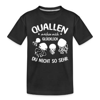 Quallen machen mich glücklich du nicht so sehr I - Kinder Premium Bio T-Shirt - Schwarz - Vorne