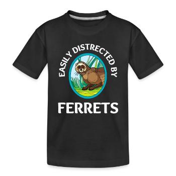 Furet Belette Pet Rongeur Animal Vateranian - T-shirt bio Premium Enfant - noir - Devant