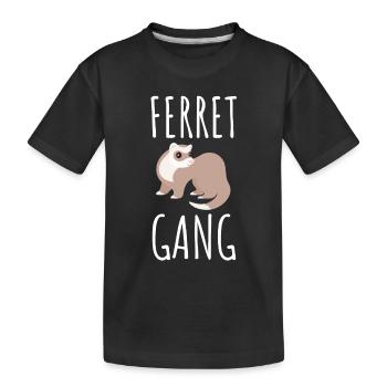 Ferret Weasel Pet Rodent Animal Vateranian - Kids' Premium Organic T-Shirt - black - Front