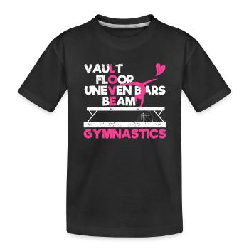 Drôle de gymnaste amateur de sol voûté - T-shirt bio Premium Enfant - noir - Devant