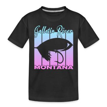 Gallatin River Montana Pêche à la mouche - T-shirt bio Premium Enfant - noir - Devant