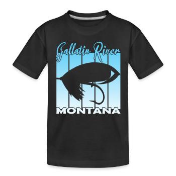 Gallatin River Montana Pêche à la mouche - T-shirt bio Premium Enfant - noir - Devant