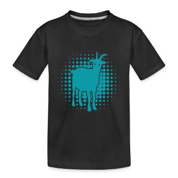 Ziege - Bock - Geiß - Bauernhof - Zoo - Urlaub - Kinder Premium Bio T-Shirt - Schwarz - Vorne