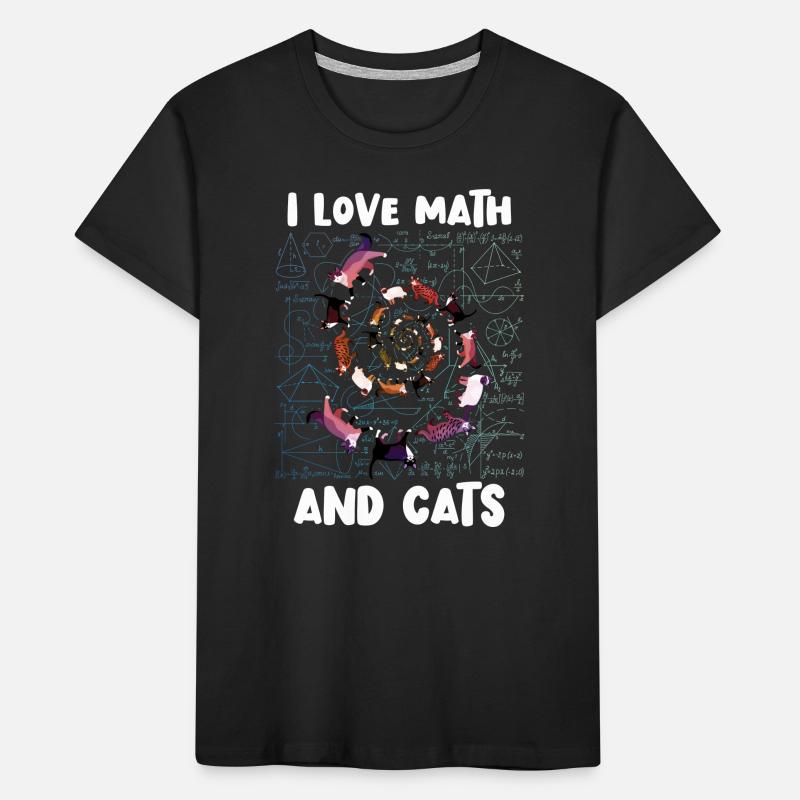 Math Kitty Cat I Love Math And Cats Mathematics Kids' Premium Organic T-Shirt