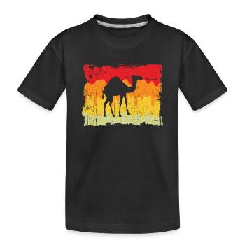 Dromedary Retro - Kids' Premium Organic T-Shirt - black - Front