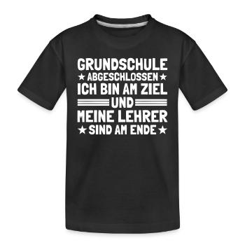 Grundschulabgänger Grundschule Absolvent - Kinder Premium Bio T-Shirt - Schwarz - Vorne