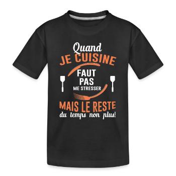 Cuisine Cuisinier Restaurant Cadeau Cuisinière Bbq - T-shirt bio Premium Enfant - noir - Devant