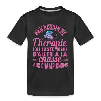 Ma Thérapie C'est La Chasse Aux Champignons Cadeau - T-shirt bio Premium Enfant - noir - Devant