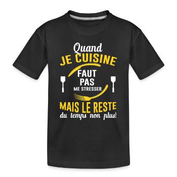 Cuisine Cuisinier Restaurant Cadeau Cuisinière Bbq - T-shirt bio Premium Enfant - noir - Devant
