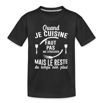 Cuisine Cuisinier Restaurant Cadeau Cuisinière Bbq - T-shirt bio Premium Enfant - noir - Devant