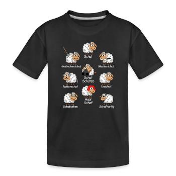 Lustige Schafe - Kinder Premium Bio T-Shirt - Schwarz - Vorne