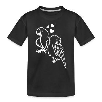 Parrot Bird Hearts Parrot Bird Lovers - Kids' Premium Organic T-Shirt - black - Front