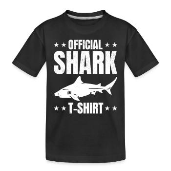 Shark Offizielles Shark T-Shirt Great White - Kinder Premium Bio T-Shirt - Schwarz - Vorne