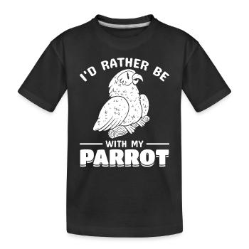 Oiseau perroquet Je préfère être avec mon perroquet - T-shirt bio Premium Enfant - noir - Devant
