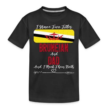 Drapeau brunéien du père Brunei pour la fête des pères - T-shirt bio Premium Enfant - noir - Devant