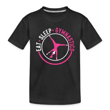 Lustige Turner Handstände Sport Essen Schlafen Gym - Kinder Premium Bio T-Shirt - Schwarz - Vorne
