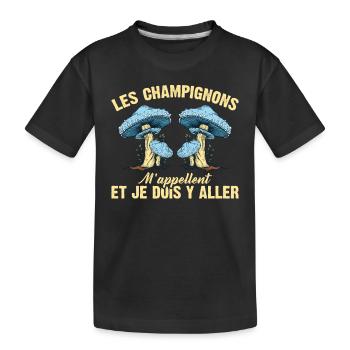 Champignon Forêt Idée Cadeau Nature Automne Hobby - T-shirt bio Premium Enfant - noir - Devant