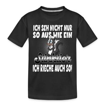 Stinktier Lustige Stinktiere Zootier Geschenk für - Kinder Premium Bio T-Shirt - Schwarz - Vorne