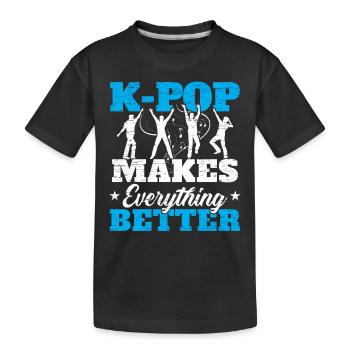 La K-Pop rend tout meilleur musique pop coréenne - T-shirt bio Premium Enfant - noir - Devant