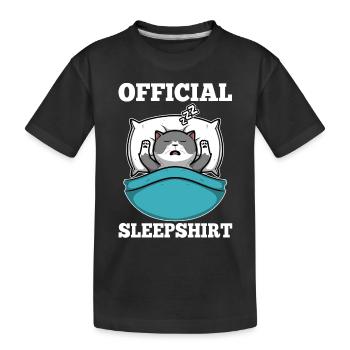 Official sleep shirt cat - Kids' Premium Organic T-Shirt - black - Front
