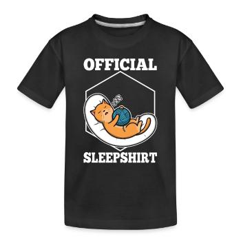 Official sleep shirt cat - Kids' Premium Organic T-Shirt - black - Front