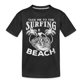 Surfeur d’eau Emmenez-moi à la plage de surf - T-shirt bio Premium Enfant - noir - Devant