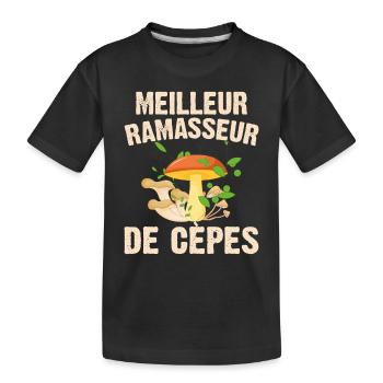 Meilleur Ramasseur De Cèpes Champignon Cadeau Cèpe - T-shirt bio Premium Enfant - noir - Devant