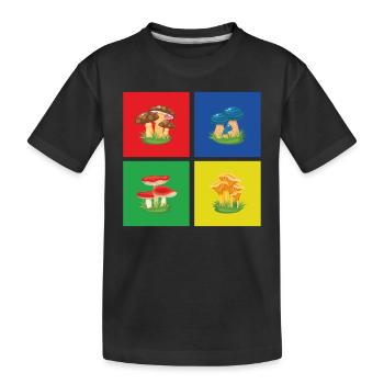 Pilze - Kinder Premium Bio T-Shirt - Schwarz - Vorne