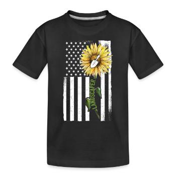 Paysagiste Architecte Paysagiste Usa - T-shirt bio Premium Enfant - noir - Devant