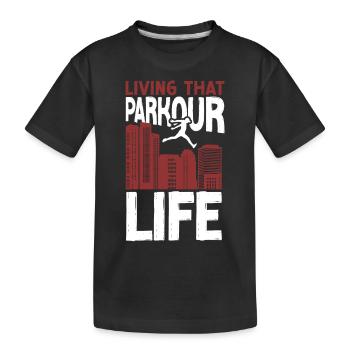 Parkour Free Running Traceur - Kids' Premium Organic T-Shirt - black - Front