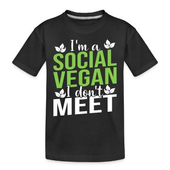 Vegan Vagen Saying Funny Gift - Kids' Premium Organic T-Shirt - black - Front