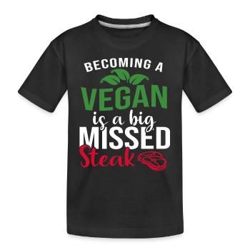 Vegan Veganer werden Spruch lustig - Kinder Premium Bio T-Shirt - Schwarz - Vorne