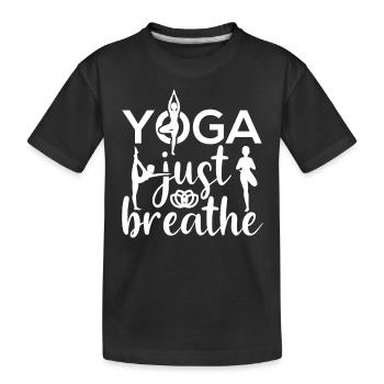 Yoga Spruch Yama Meditation - Kinder Premium Bio T-Shirt - Schwarz - Vorne