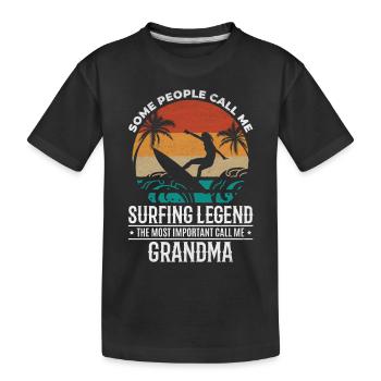 Water surfer Grandma Water surfing Grandma Surfing - Kids' Premium Organic T-Shirt - black - Front