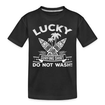 Wave Surfer Lucky Surfing Shirt Ne pas laver - T-shirt bio Premium Enfant - noir - Devant