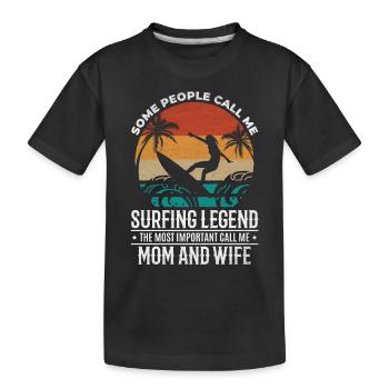 Surfeur d’eau Mama Surf d’eau Mama Surf - T-shirt bio Premium Enfant - noir - Devant