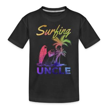 Surf De vague Oncle Surf Oncle Surfeur Surfeur - T-shirt bio Premium Enfant - noir - Devant