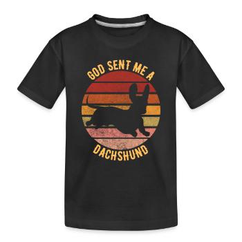 Dieu m’a envoyé un teckel - T-shirt bio Premium Enfant - noir - Devant