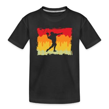 Football Retro - Kids' Premium Organic T-Shirt - black - Front