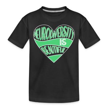 Neurodiversität Autimsus ADHD Legasthenie - Kinder Premium Bio T-Shirt - Schwarz - Vorne