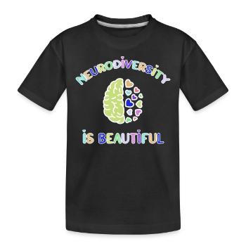 Neurodiversität Autimsus ADHD Legasthenie - Kinder Premium Bio T-Shirt - Schwarz - Vorne