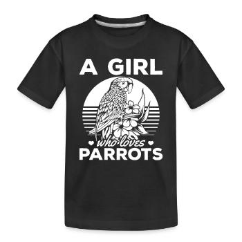 Cockatiel Parrot Bird Lover Girl I Ein - Kids' Premium Organic T-Shirt - black - Front