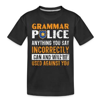 Grammaire Police Professeur d’anglais Anglais Écrire - T-shirt bio Premium Enfant - noir - Devant