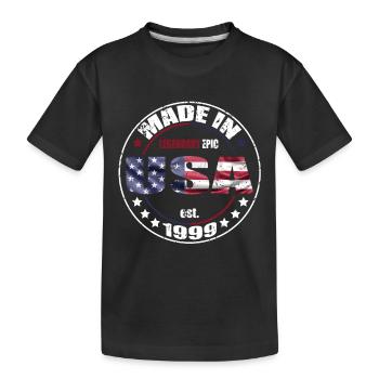 Geburtstag Spruch geboren USA 1999 - Kinder Premium Bio T-Shirt - Schwarz - Vorne