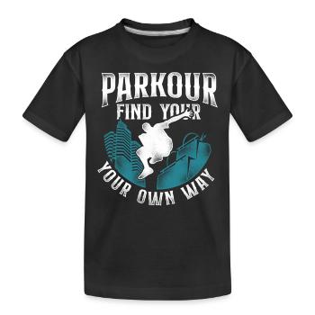 Parkour Free Running Traceur - Kids' Premium Organic T-Shirt - black - Front